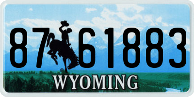 WY license plate 8761883