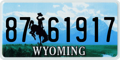 WY license plate 8761917