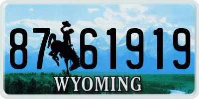 WY license plate 8761919