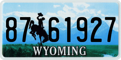 WY license plate 8761927