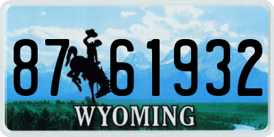 WY license plate 8761932
