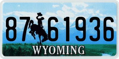 WY license plate 8761936