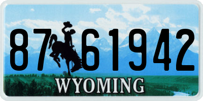 WY license plate 8761942