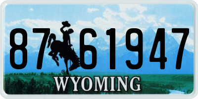 WY license plate 8761947