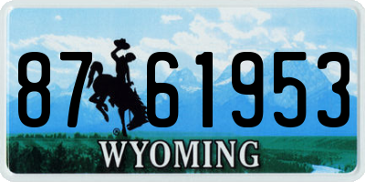 WY license plate 8761953