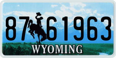 WY license plate 8761963