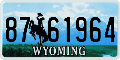 WY license plate 8761964