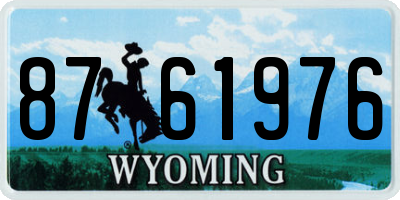 WY license plate 8761976