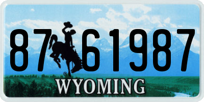 WY license plate 8761987