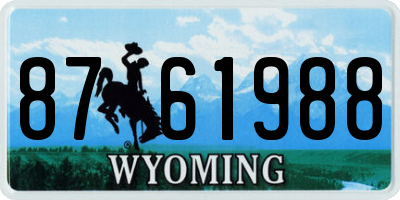 WY license plate 8761988