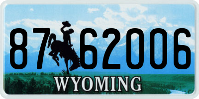 WY license plate 8762006