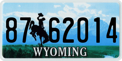 WY license plate 8762014