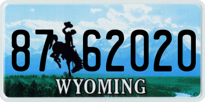 WY license plate 8762020