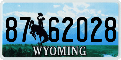 WY license plate 8762028
