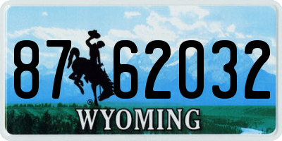 WY license plate 8762032