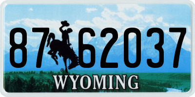 WY license plate 8762037