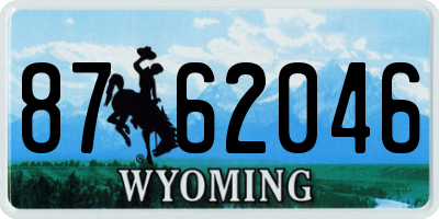 WY license plate 8762046