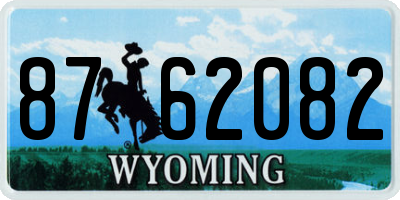 WY license plate 8762082