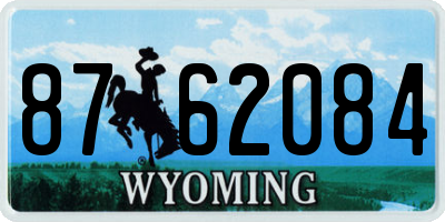WY license plate 8762084