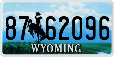 WY license plate 8762096