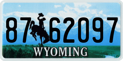 WY license plate 8762097
