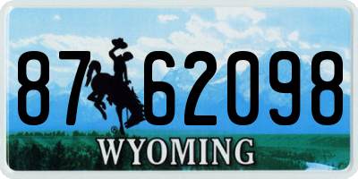 WY license plate 8762098