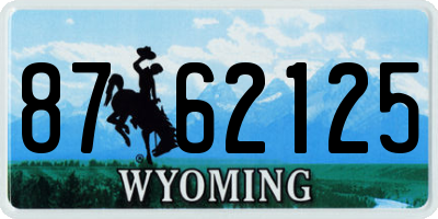 WY license plate 8762125