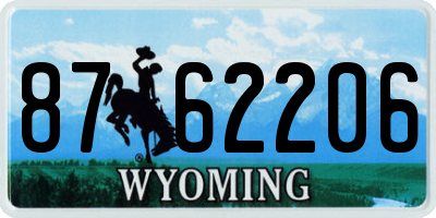 WY license plate 8762206