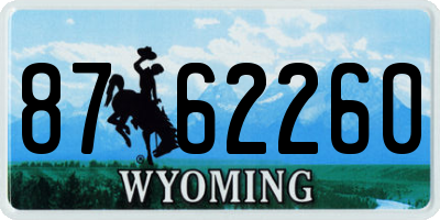 WY license plate 8762260
