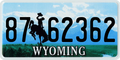 WY license plate 8762362