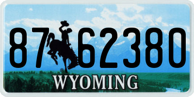 WY license plate 8762380