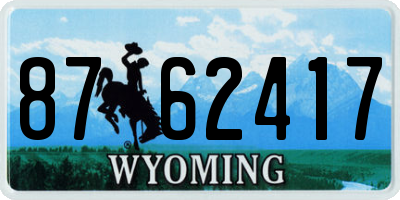 WY license plate 8762417
