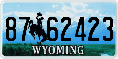 WY license plate 8762423