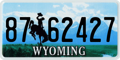 WY license plate 8762427