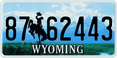 WY license plate 8762443