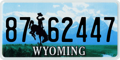 WY license plate 8762447