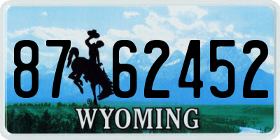 WY license plate 8762452