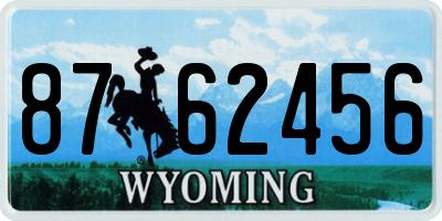 WY license plate 8762456