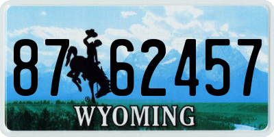 WY license plate 8762457