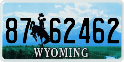WY license plate 8762462