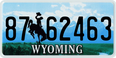 WY license plate 8762463