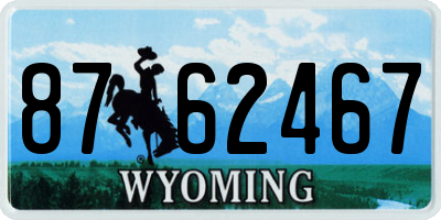 WY license plate 8762467