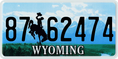 WY license plate 8762474