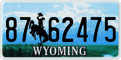 WY license plate 8762475