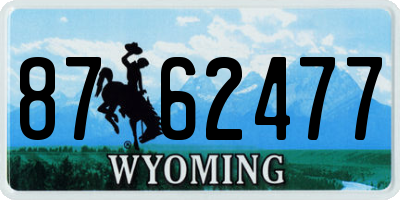 WY license plate 8762477