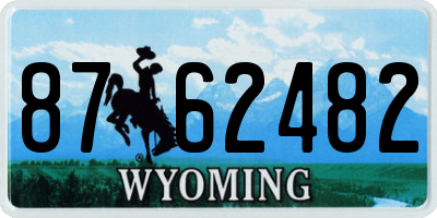 WY license plate 8762482
