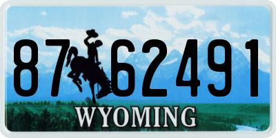 WY license plate 8762491
