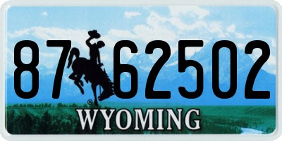 WY license plate 8762502