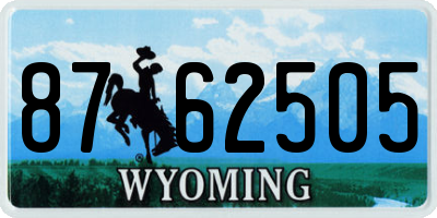 WY license plate 8762505