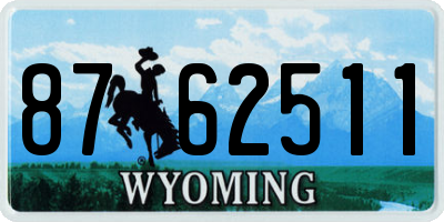 WY license plate 8762511